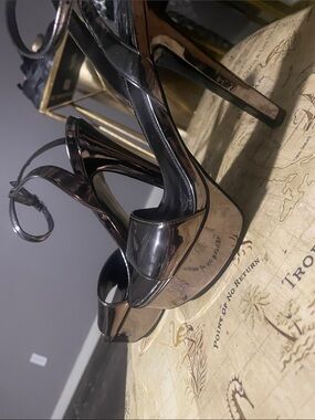 Guess Black Patent Platform Stiletto Sandals